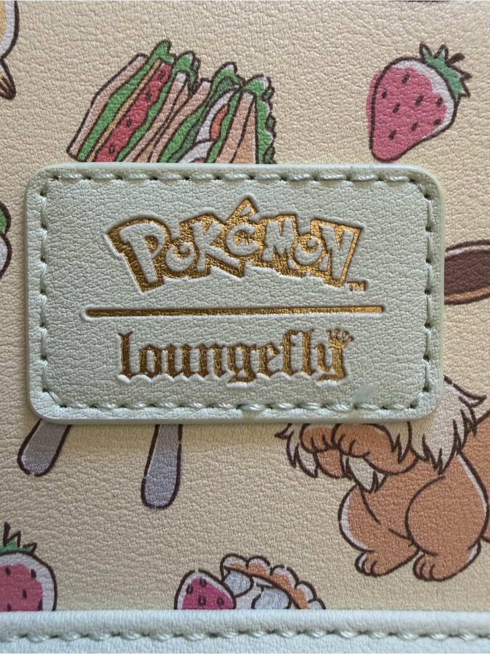 Loungefly Backpack & Wallet Set in Cream with Pikachu & Eevee - Picture 3 of 11